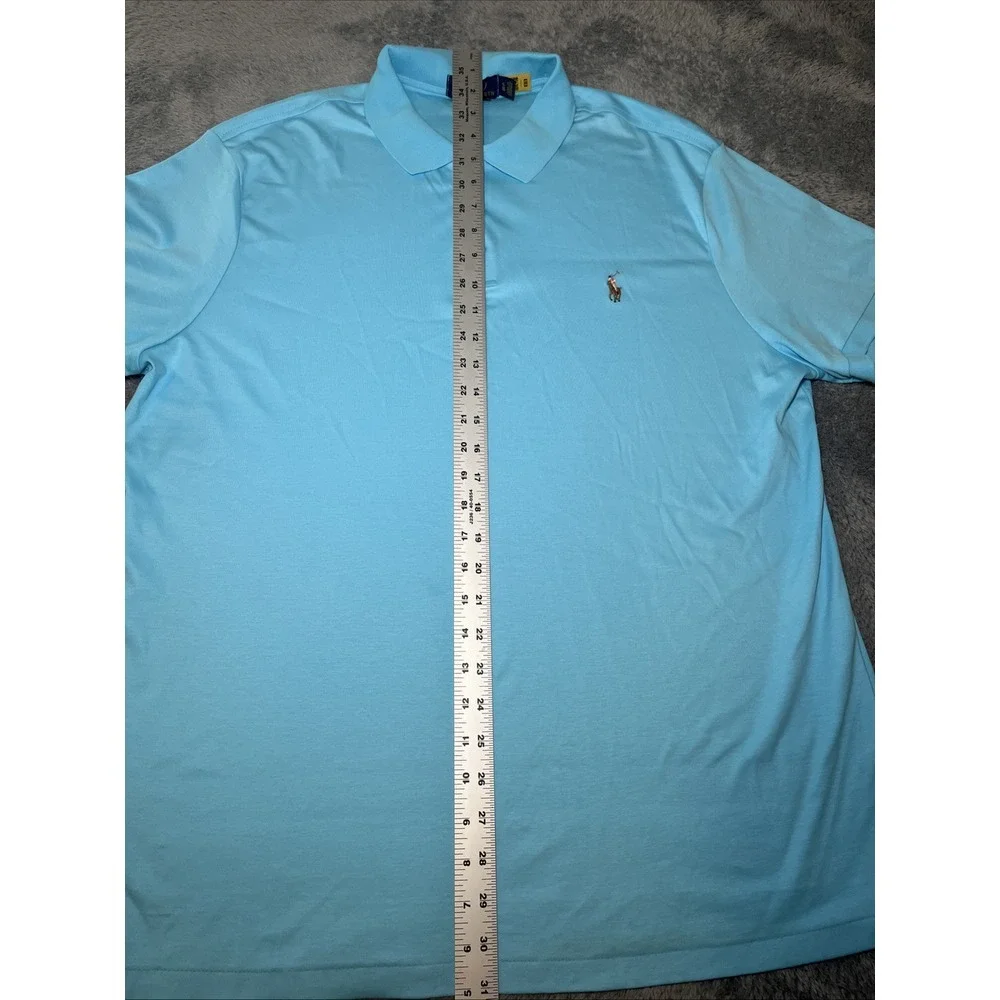 Polo Ralph Lauren Custom Slim Fit Men's Light Blue Short Sleeve SZ XL Flesh Pony